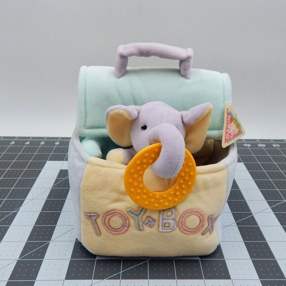 Dakin Applause Baby Soft Toy Box Pastel Plush 6 Inch Bunny Bear Elephant Teether - Picture 1 of 10